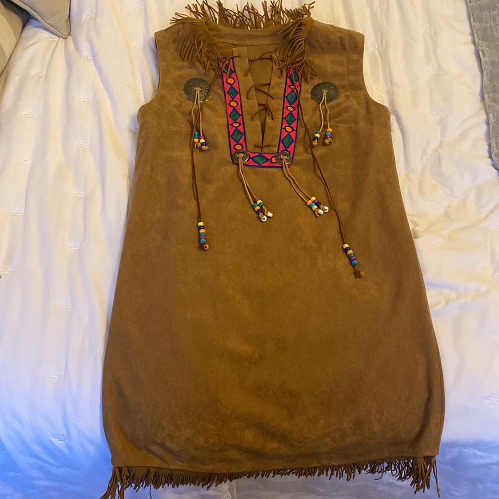 Costume Suede Tunic Pocahontas Indian Halloween
